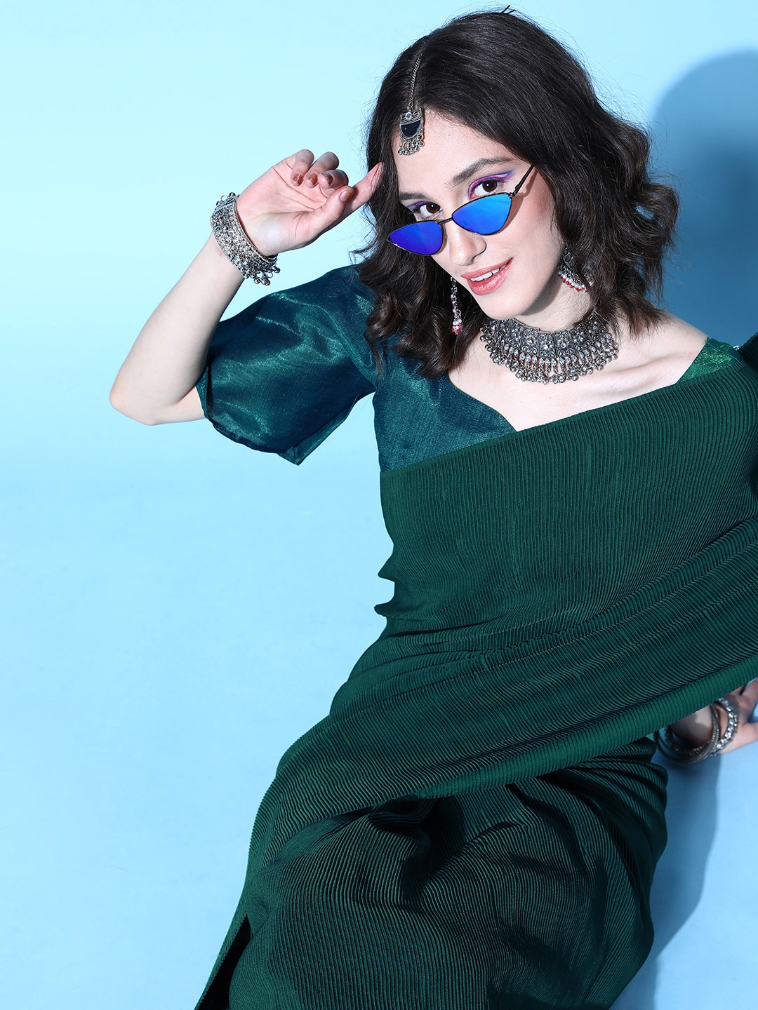 

Mitera Green Saree