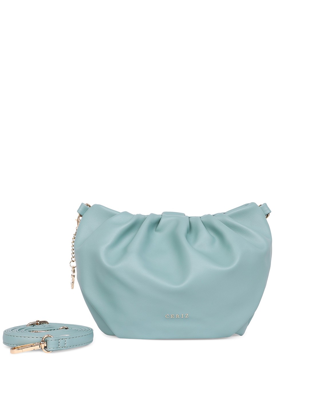 

CERIZ Blue PU Structured Sling Bag