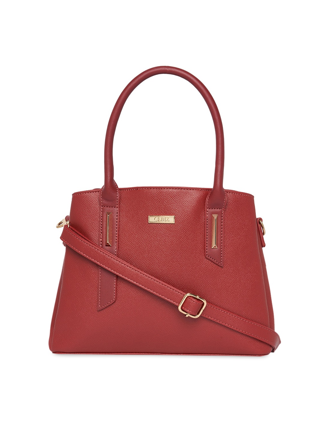 

CERIZ Burgundy PU Structured Shoulder Bag