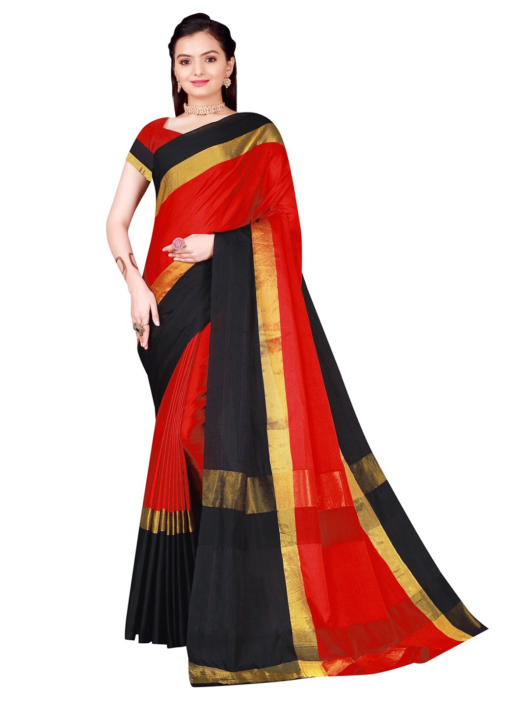 

Florence Red & Black Striped Saree