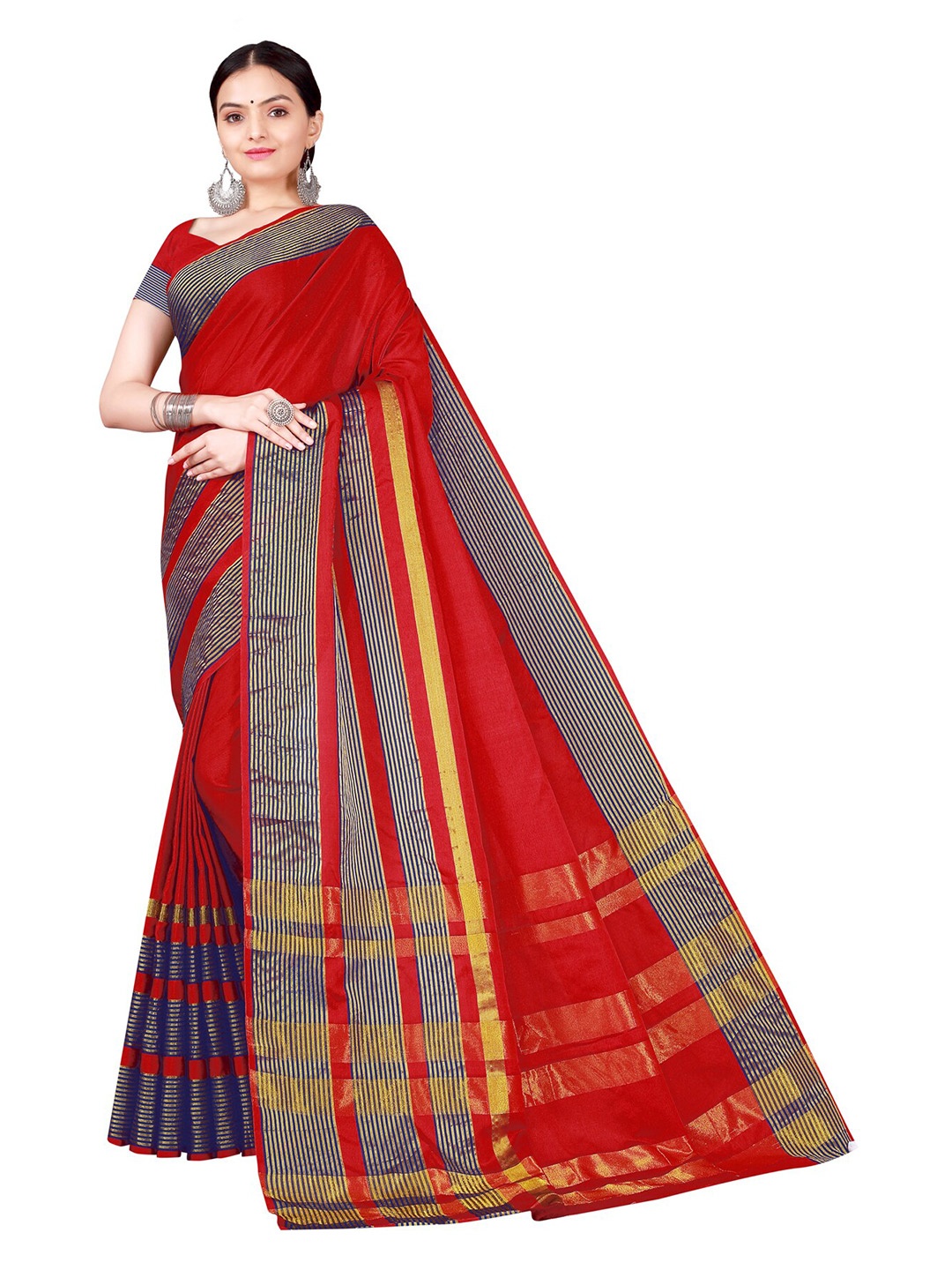 

Florence Red Striped Saree