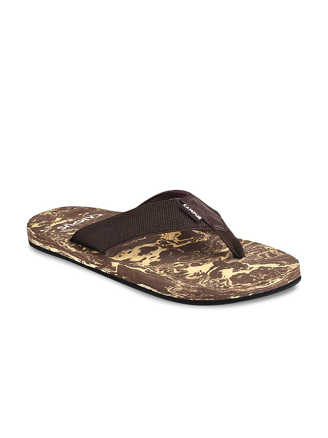 

Campus Men Brown Printed Thong Flip-Flops