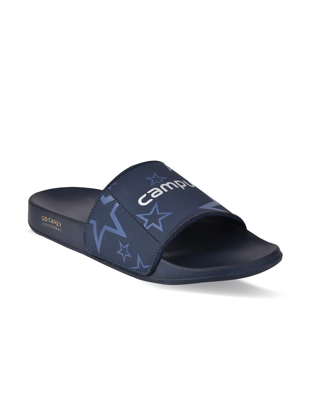 

Campus Men Navy Blue & White Printed Sliders