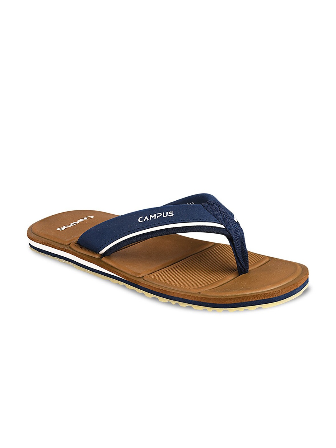 

Campus Men Tan & Navy Blue Thong Flip-Flops