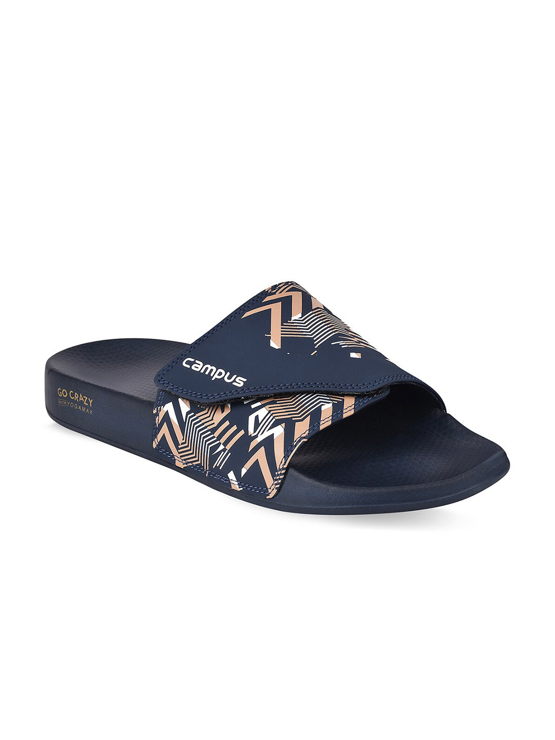 

Campus Men Navy Blue & Pink Printed Sliders