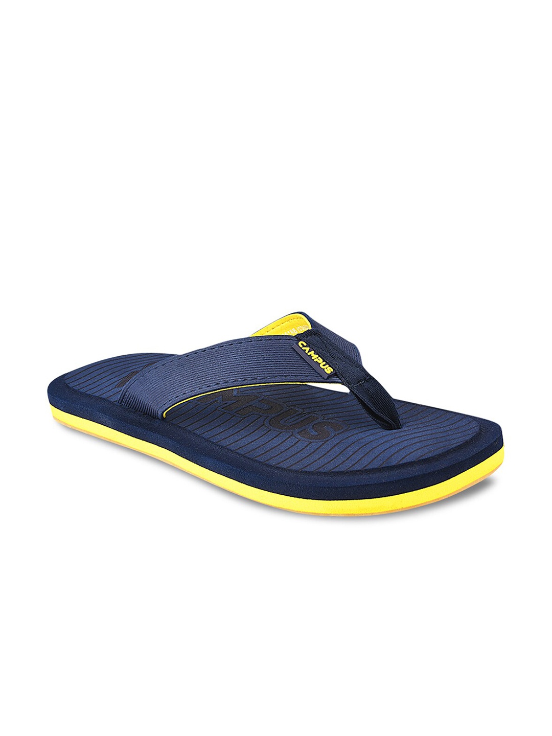 

Campus Men Blue & Yellow Printed Thong Flip-Flops
