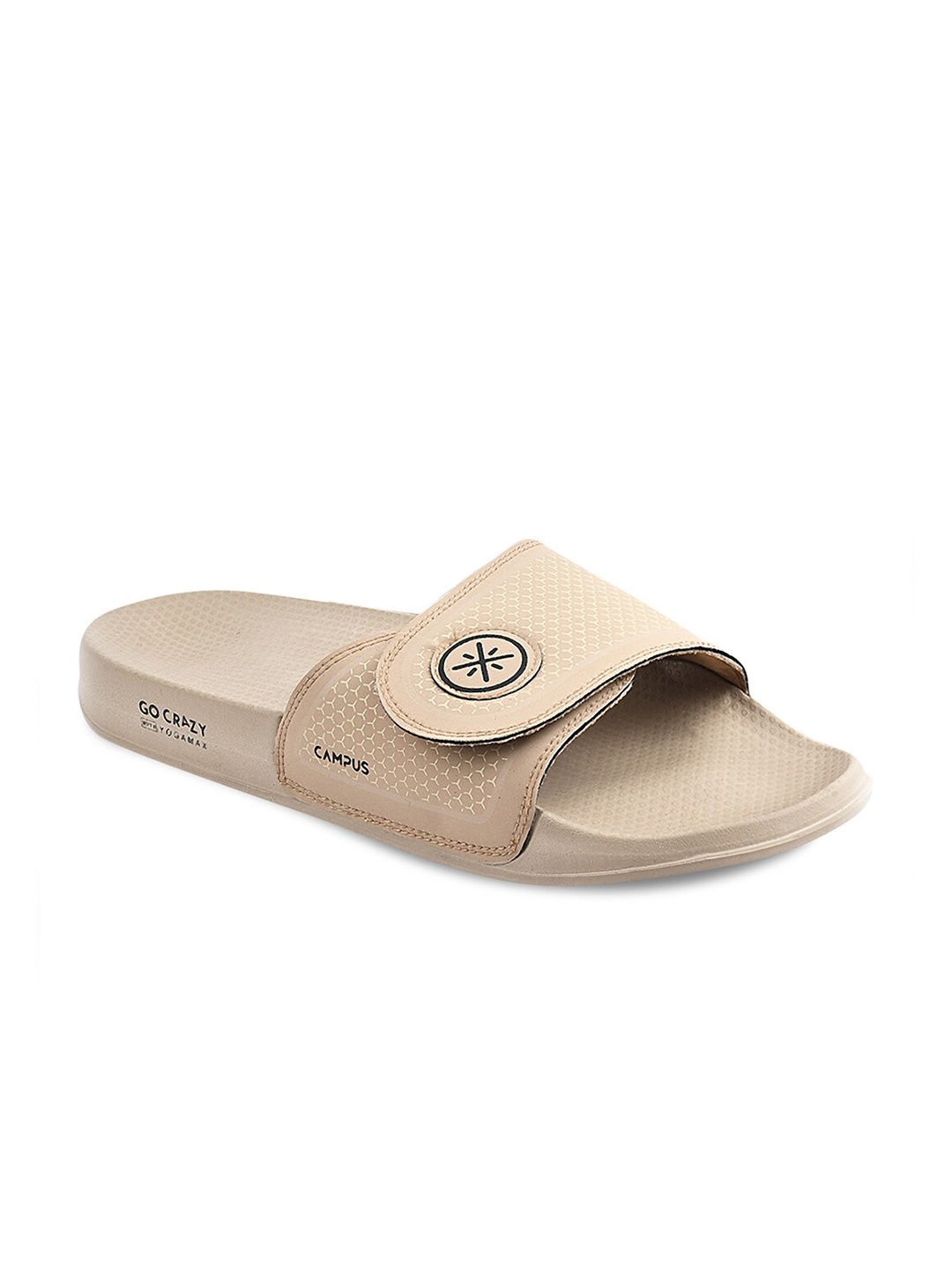 

Campus Men Beige & Black Sliders