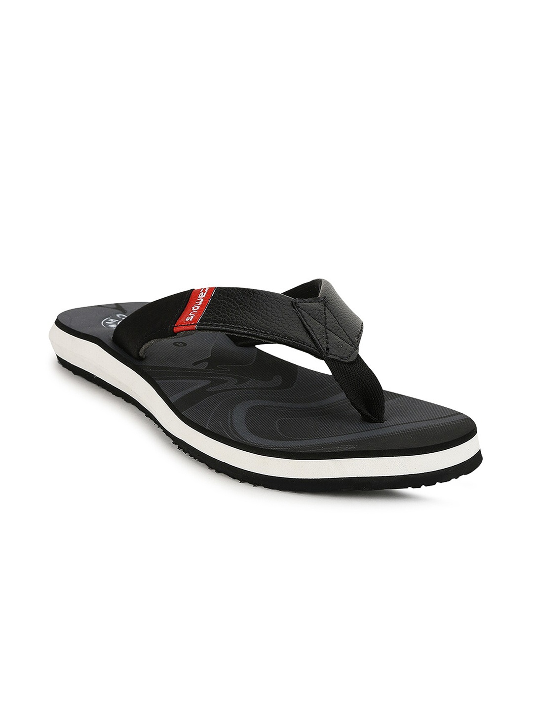 

Campus Men Black & Grey Thong Flip-Flops