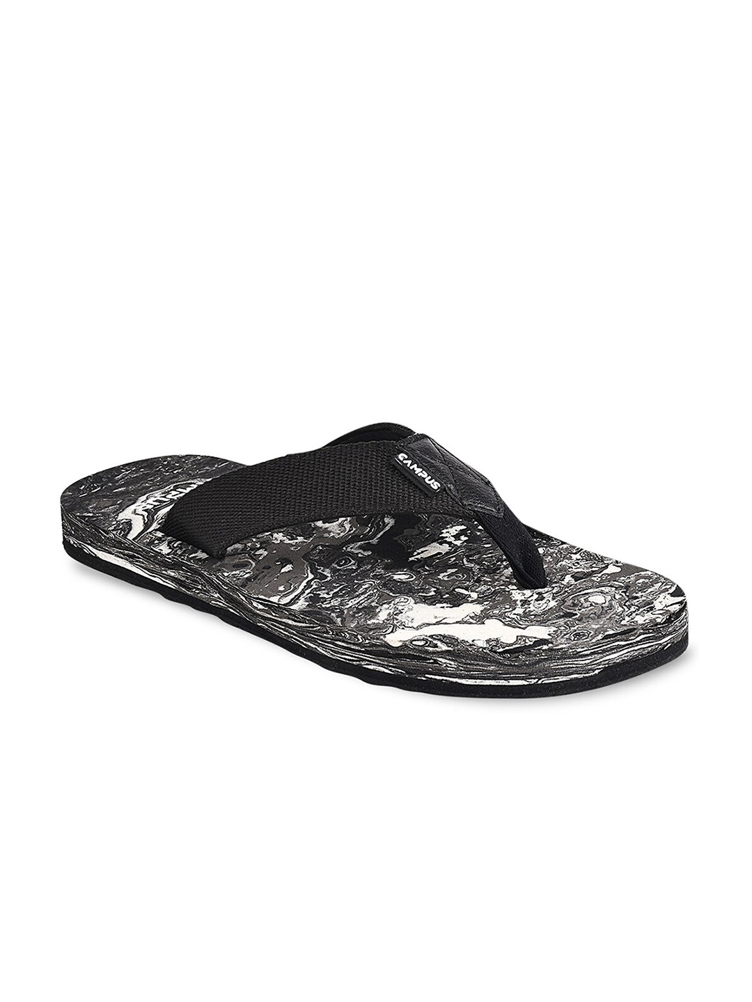 

Campus Men Black & White Printed Thong Flip-Flops