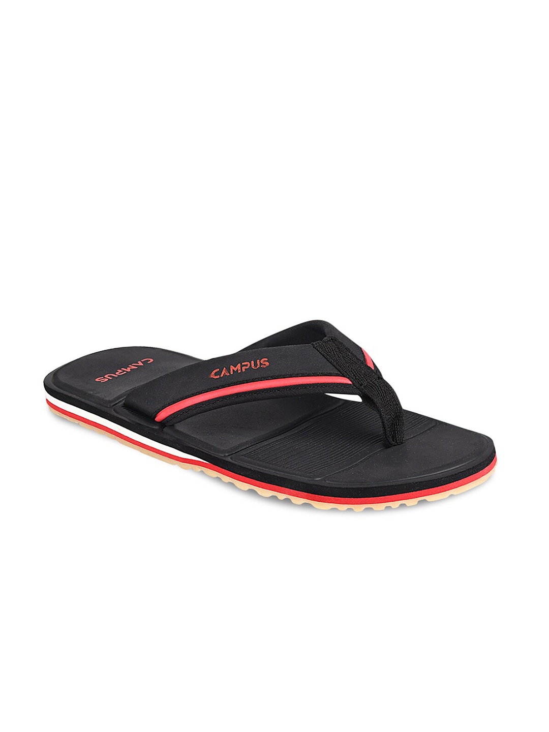 

Campus Men Black & Red Printed Thong Flip-Flops