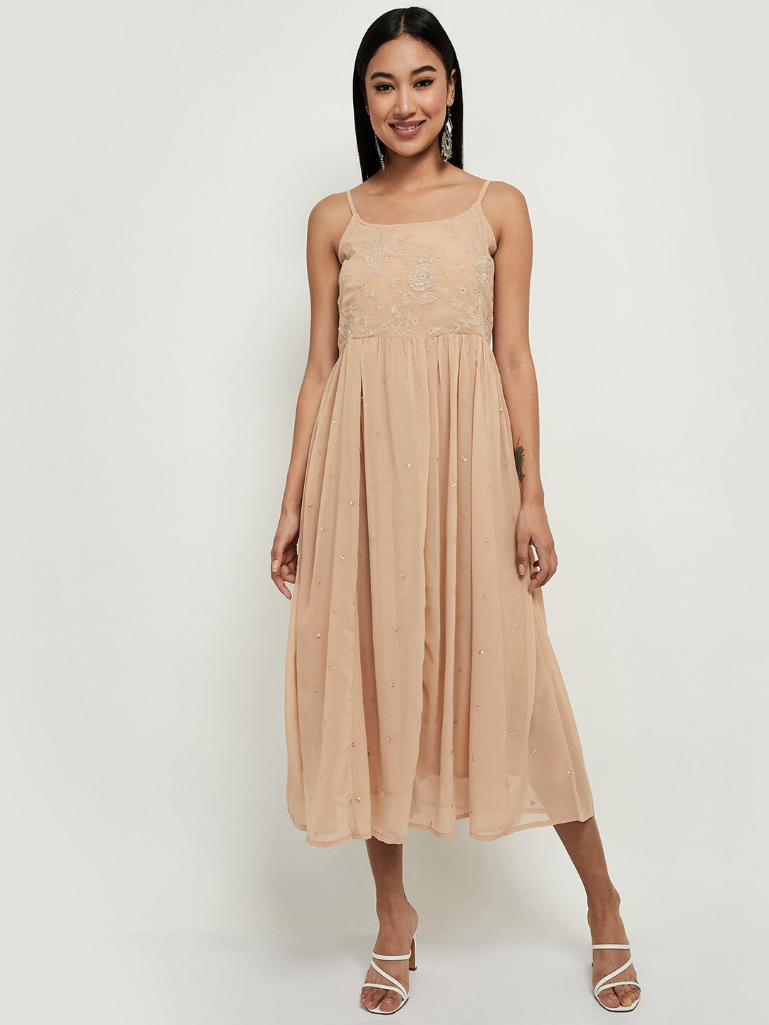 

max Women Beige Midi Dress