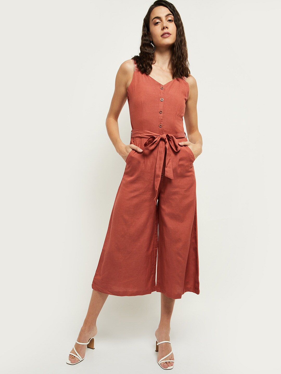 

max Rust Culotte Jumpsuit
