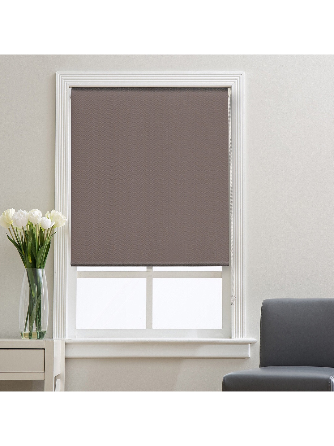 

Deco Window Brown Solid Black Out Jacquard Window Roller Blinds