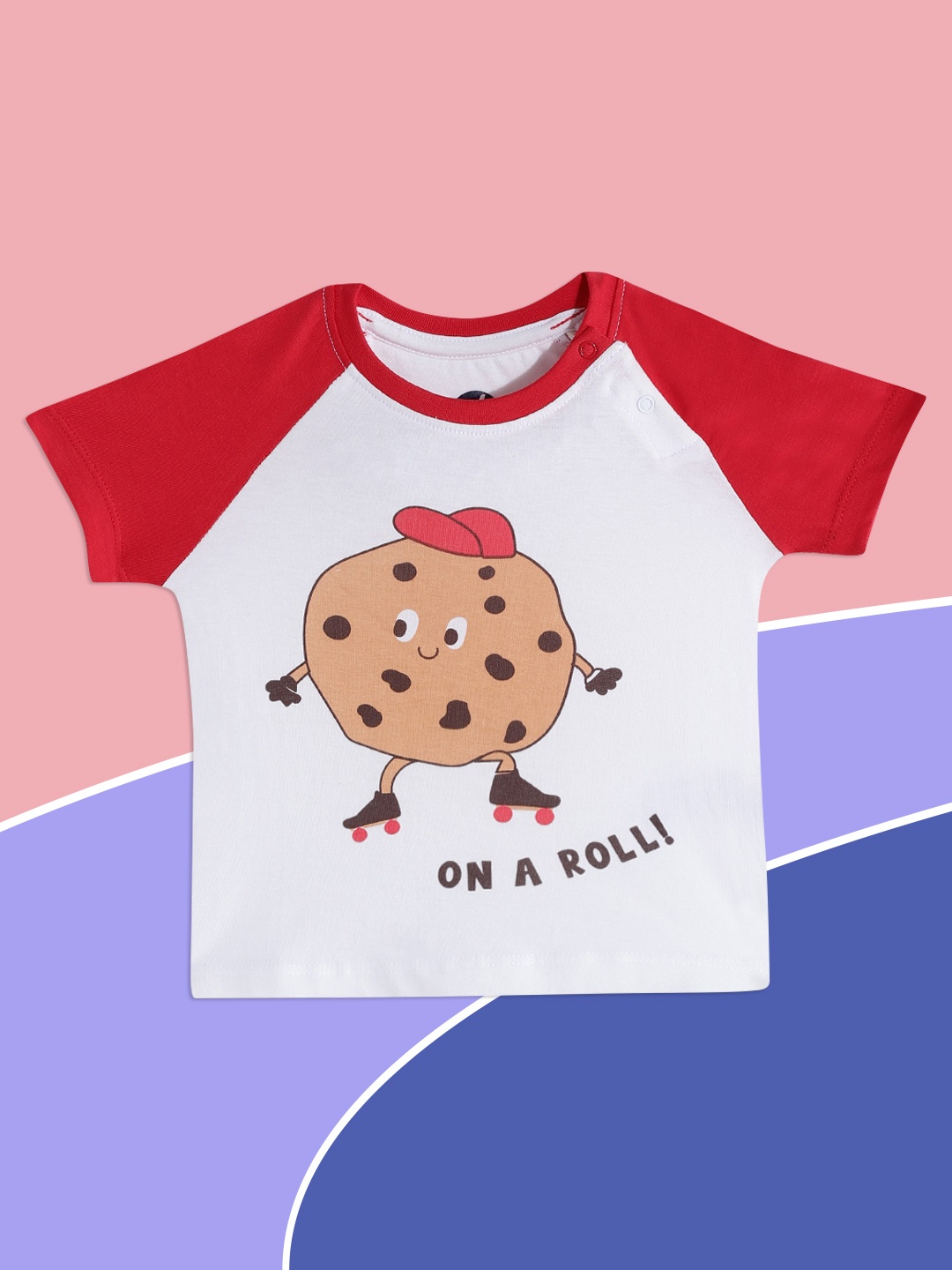

YK Boys White & Red Pure Cotton Graphic Print T-shirt