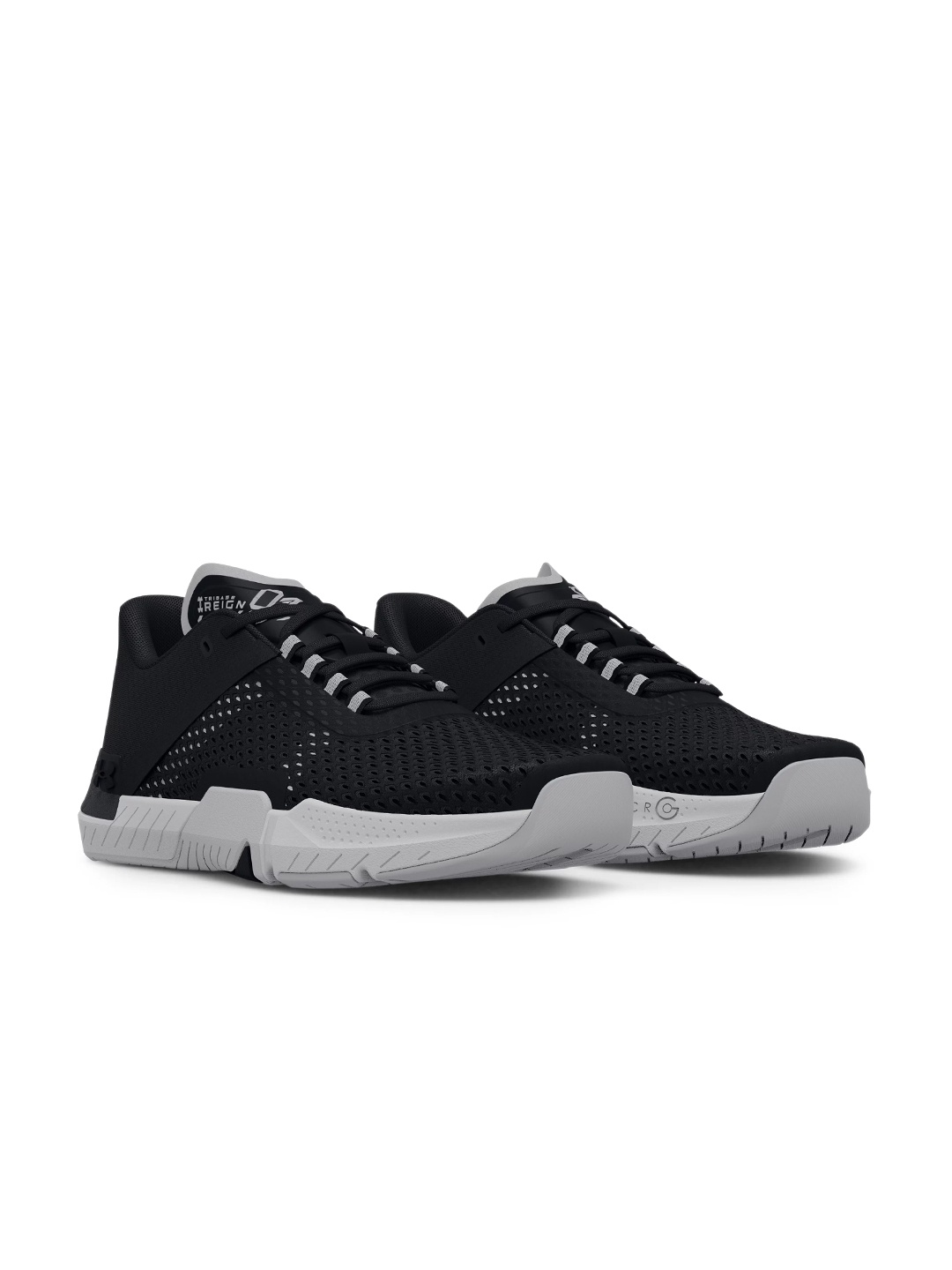 UNDER ARMOUR Women Black & White Woven Mesh Upper TriBase Reign 4 Running Shoes