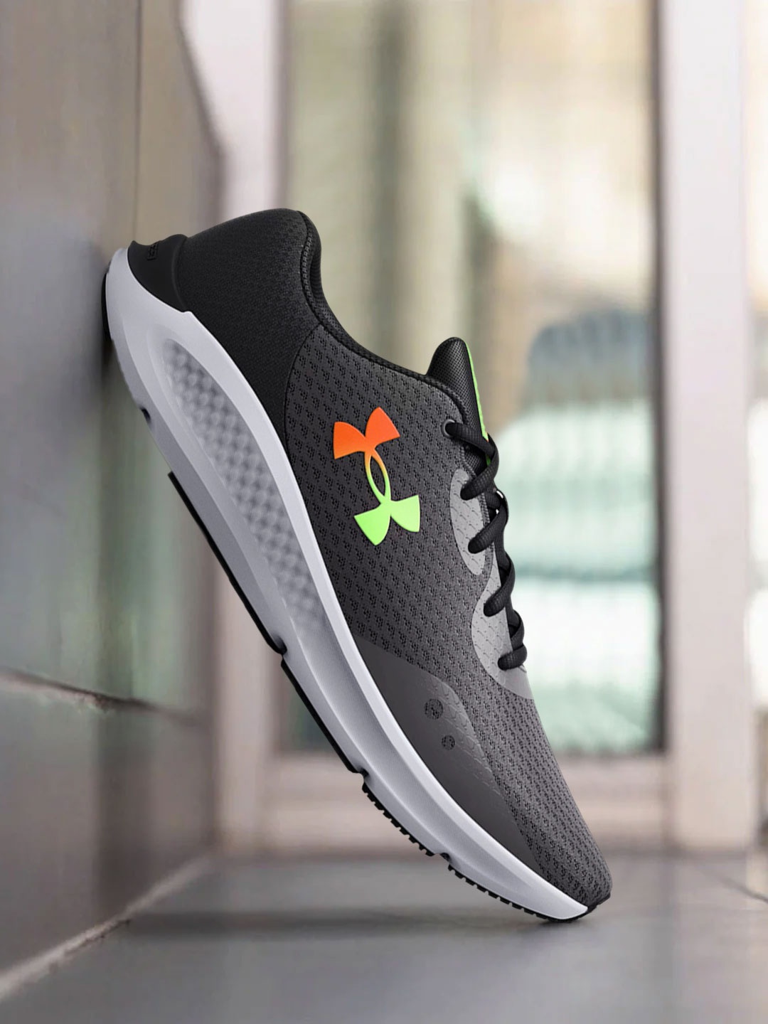 

UNDER ARMOUR Men Grey Textile Charged Pursuit 3 Running Shoes