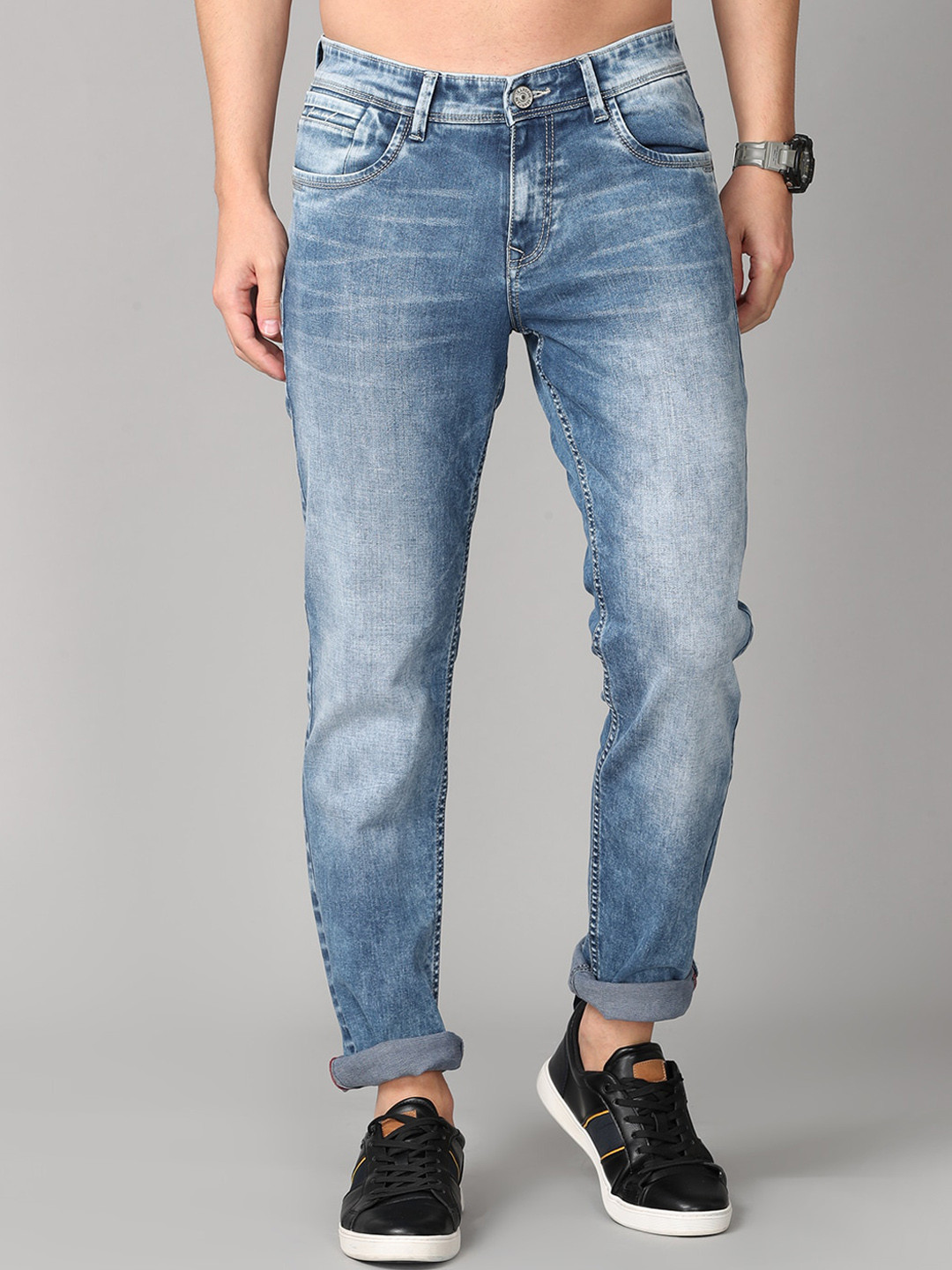 

Jean Cafe Men Blue Jean Slim Fit Heavy Fade Organic Cotton Jeans