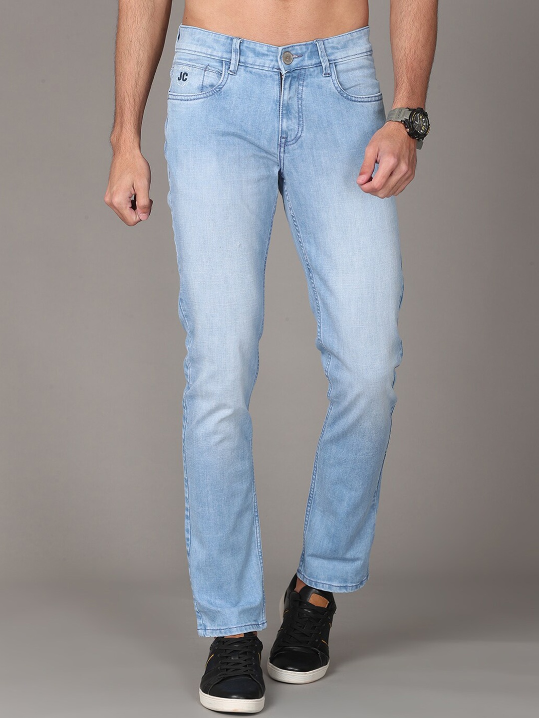 

Jean Cafe Men Blue Jean Slim Fit Low Distress Light Fade Jeans