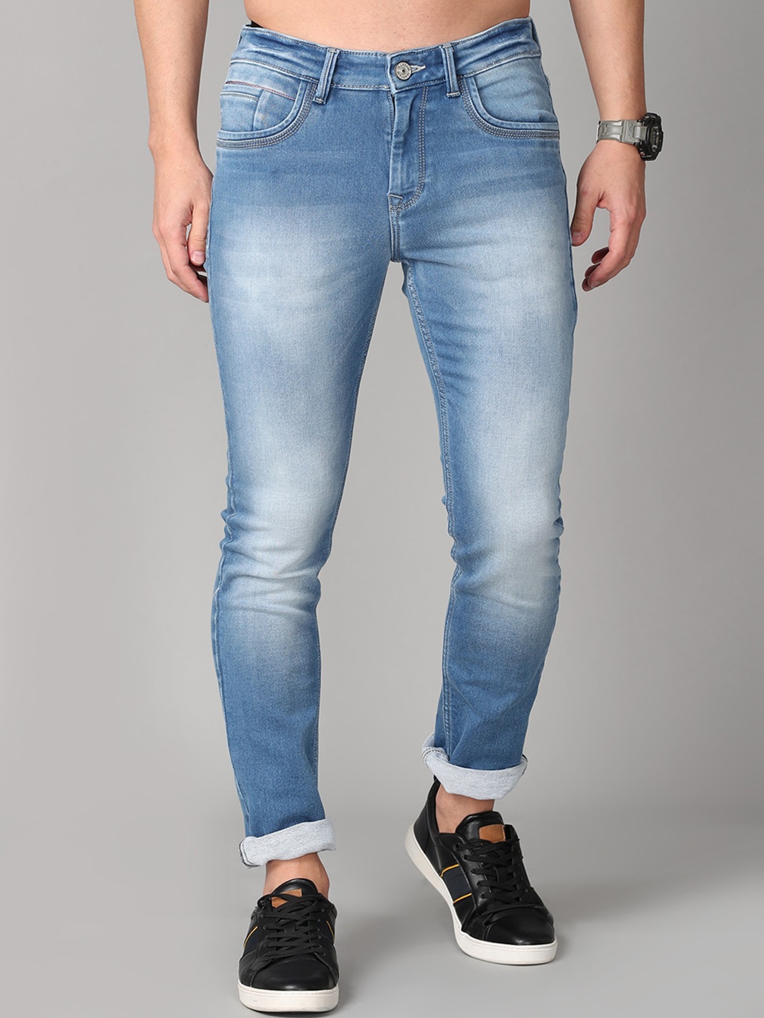 

Jean Cafe Men Blue Jean Slim Fit Heavy Fade Organic Cotton Jeans