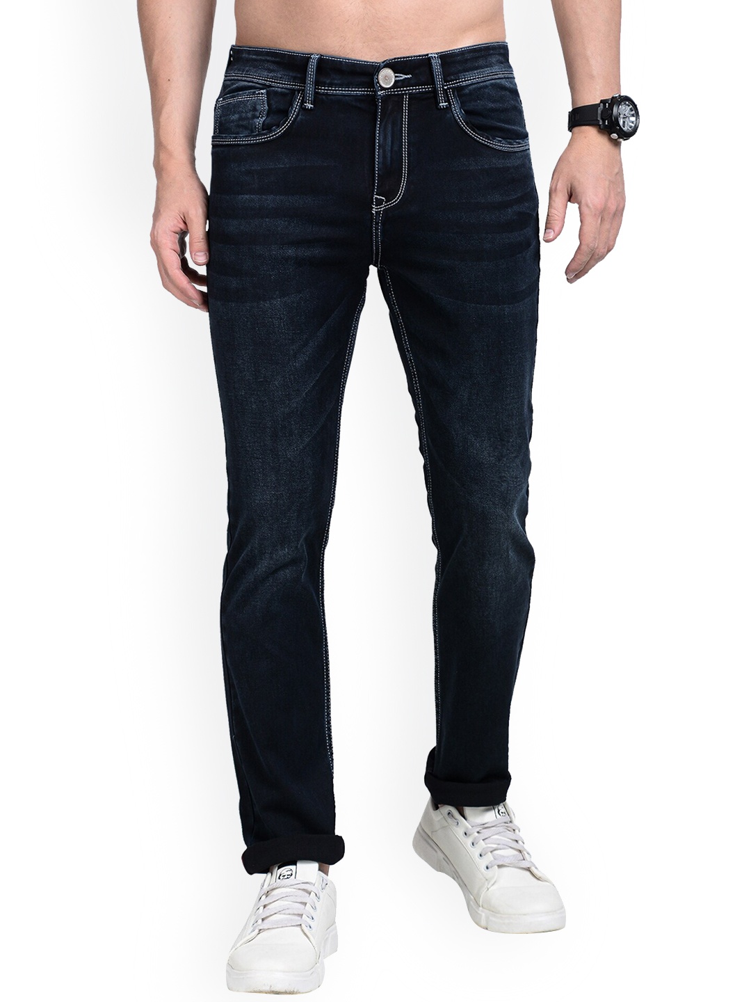 

Jean Cafe Men Navy Blue Slim Fit Light Fade Organic Cotton Jeans