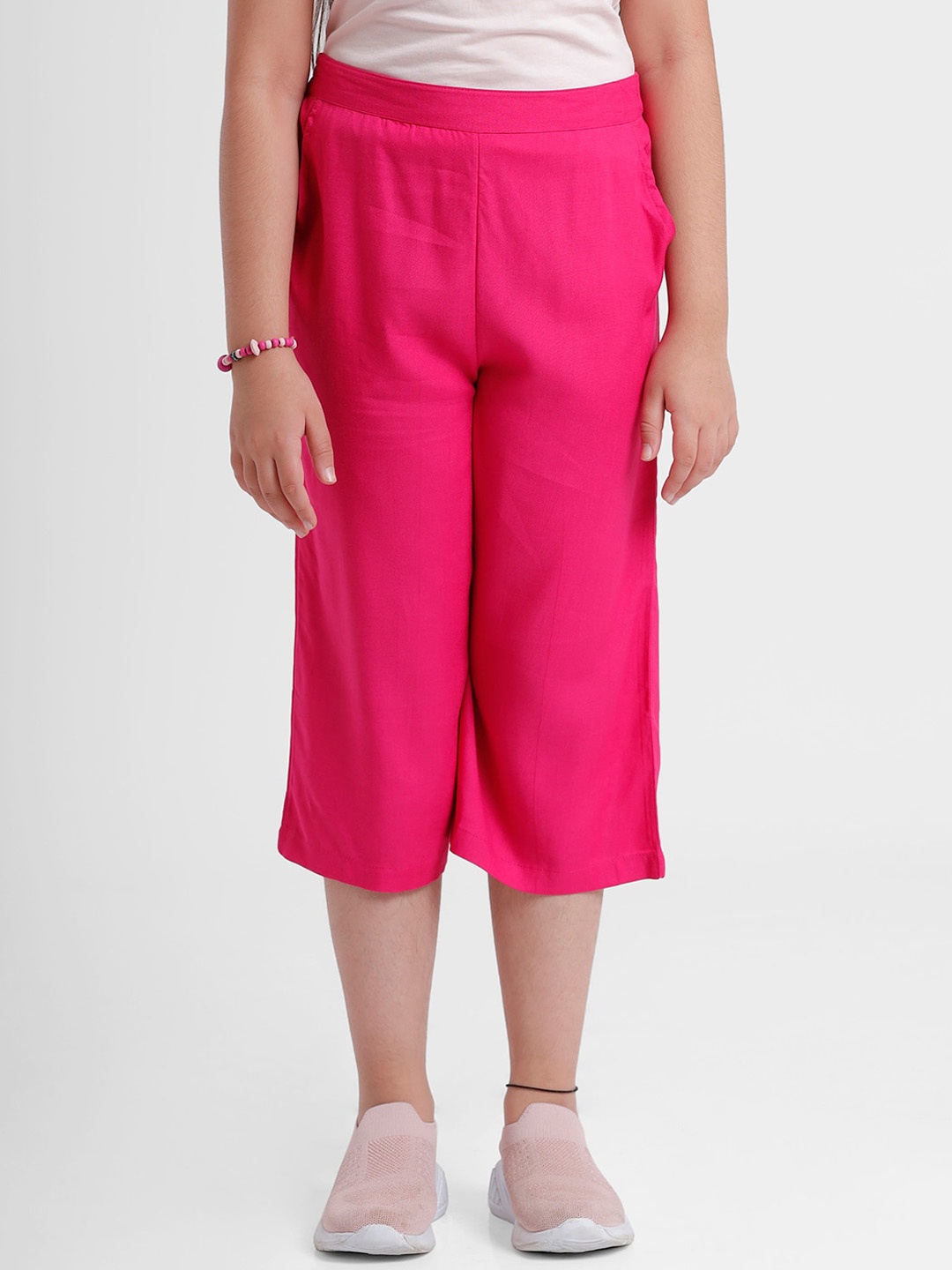 

De Moza Girls Fuchsia Pink Comfort Loose Fit Culottes