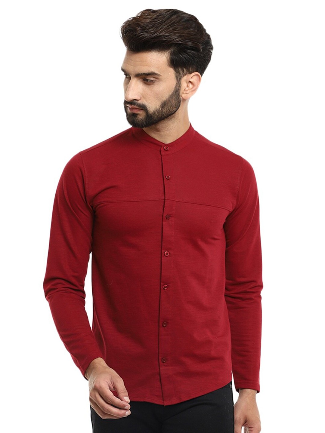 

V-Mart Men Maroon Slim Fit Casual Shirt
