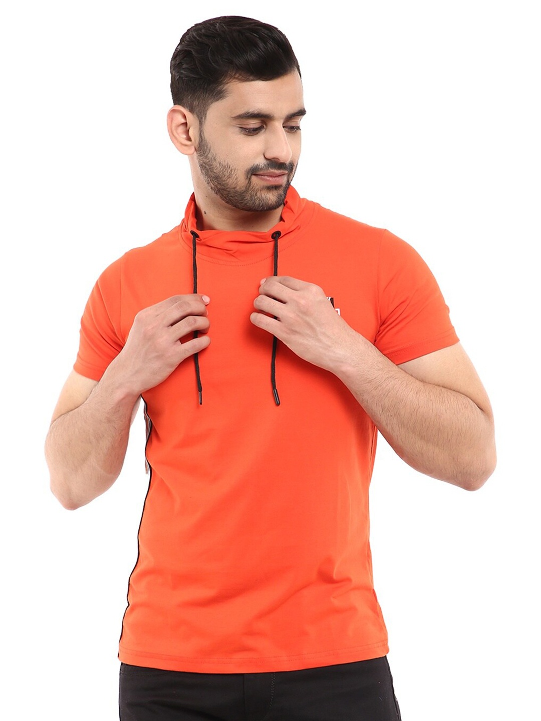 

V-Mart Men Orange & White Typography Printed Slim Fit T-shirt