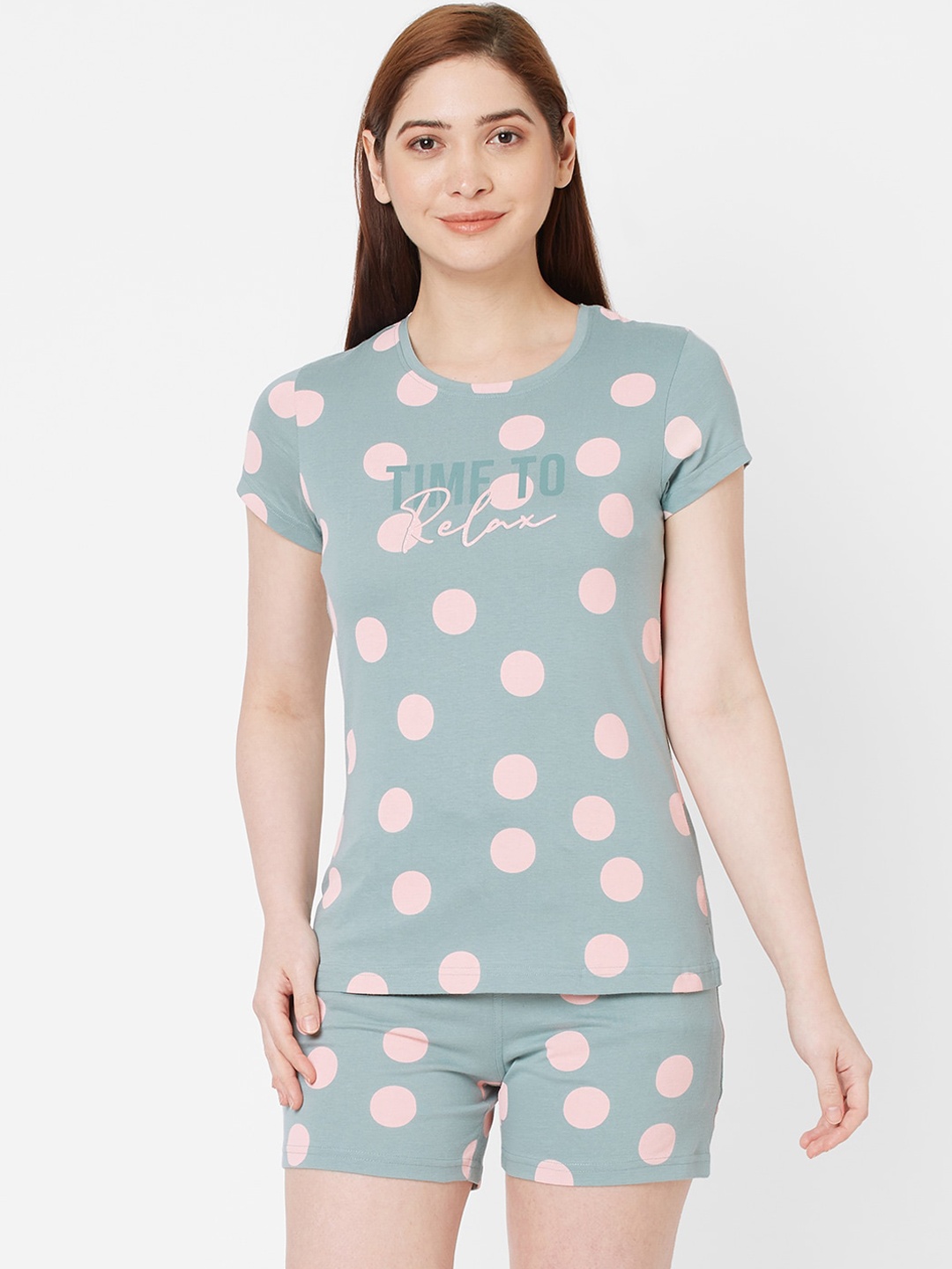 

Sweet Dreams Women Green Printed Night suit