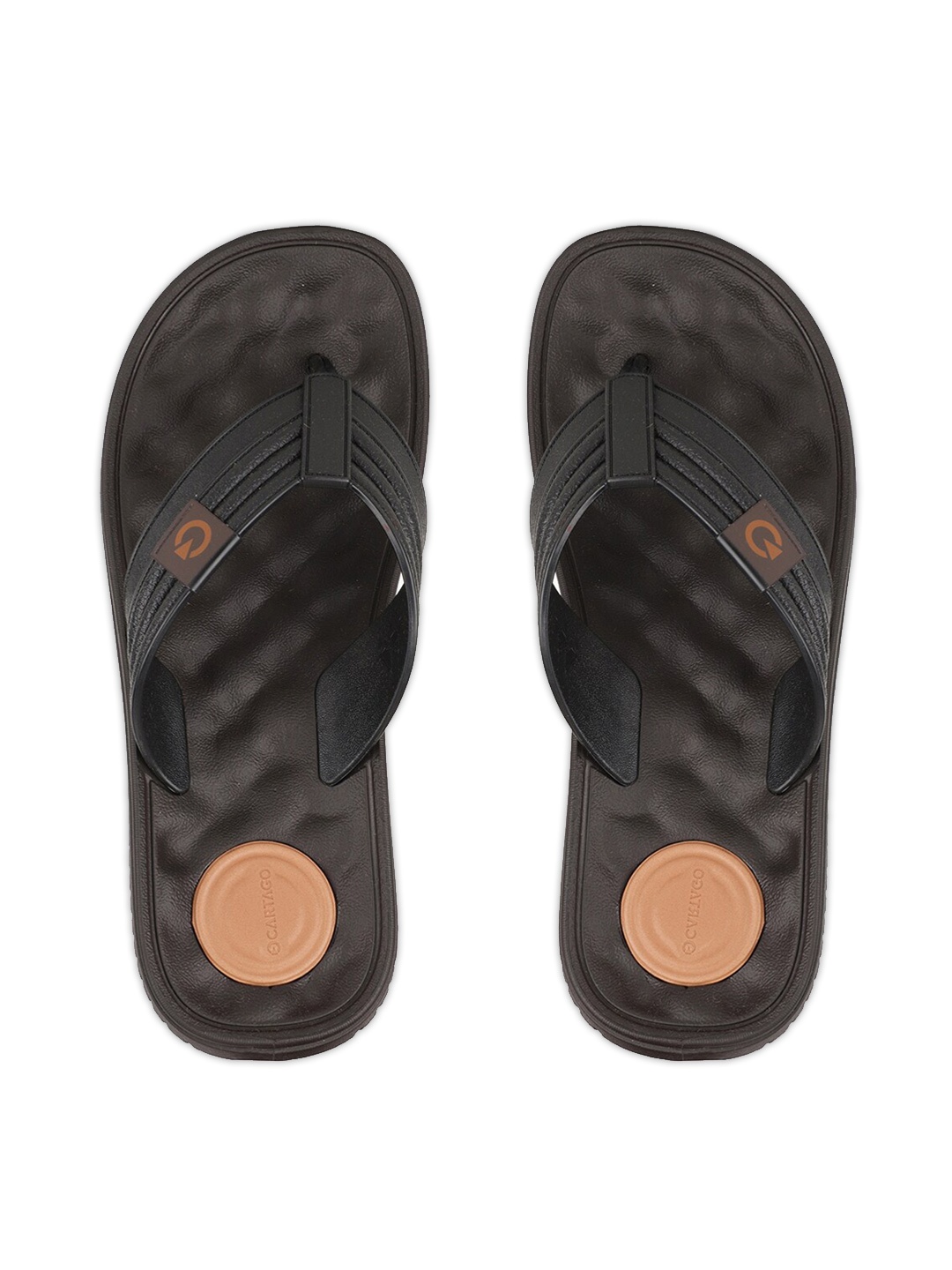 

CARTAGO Men Brown & Black Thong Flip-Flops