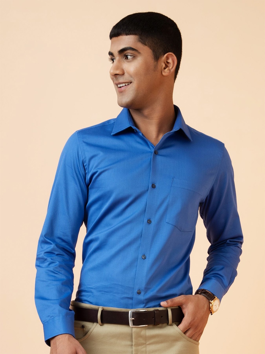 

Turtle Men Blue Slim Fit Semi-Formal Shirt