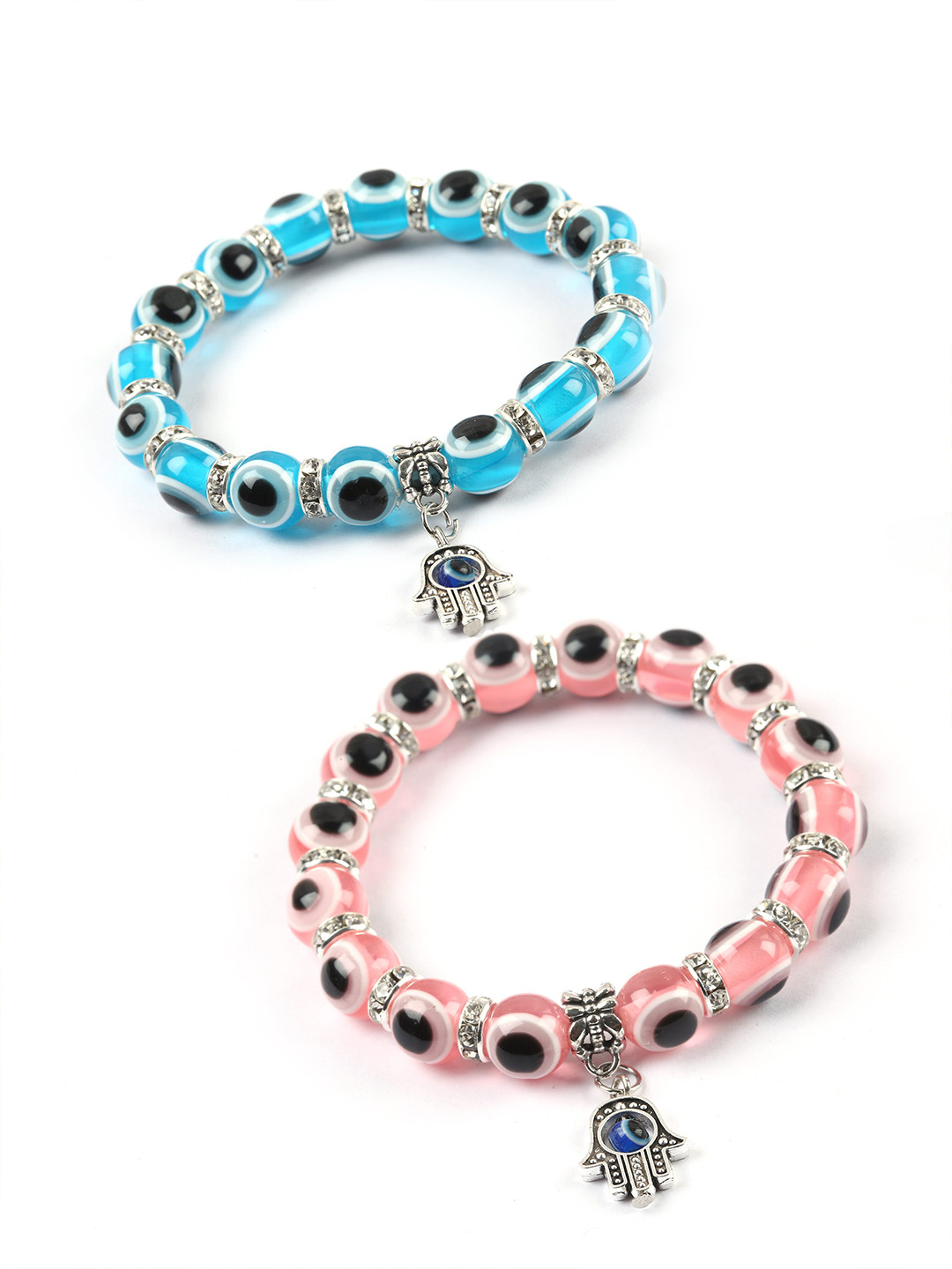 

EL REGALO Women Set Of 2 Blue & Pink Bracelet