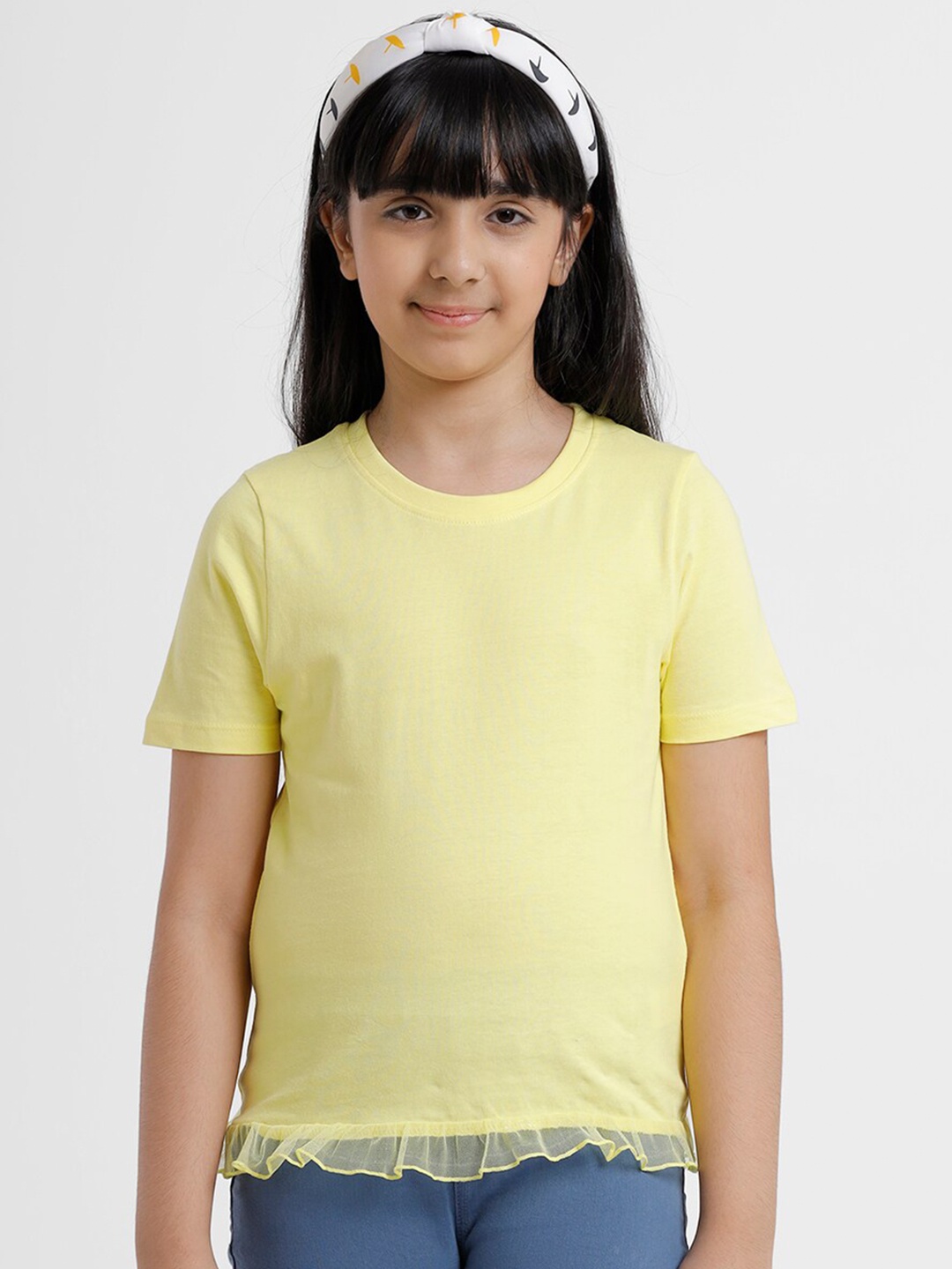 

De Moza Yellow Pure Cotton Top