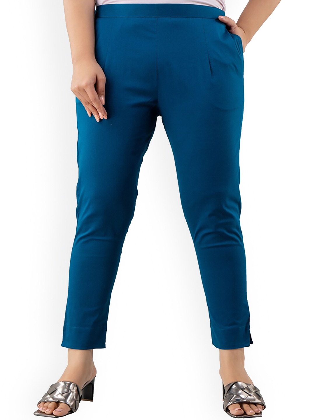

Maishi Women Blue Slim Fit Cigarette Trousers