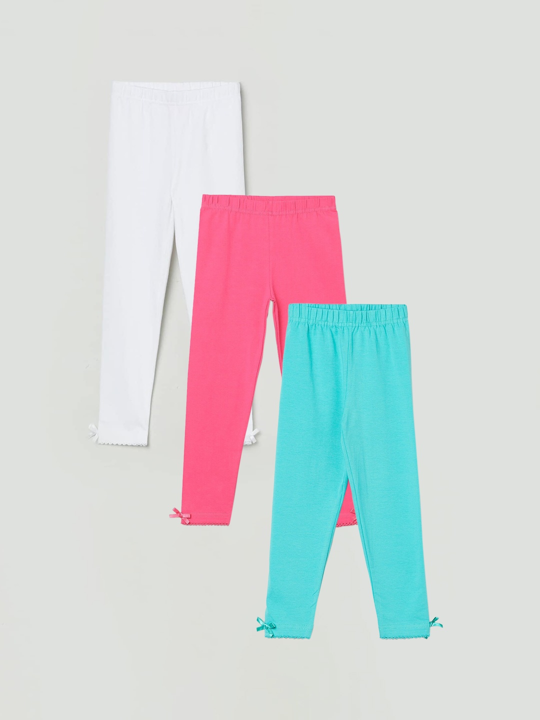 

max Girls Pack of 3 Solid Leggings, Turquoise blue