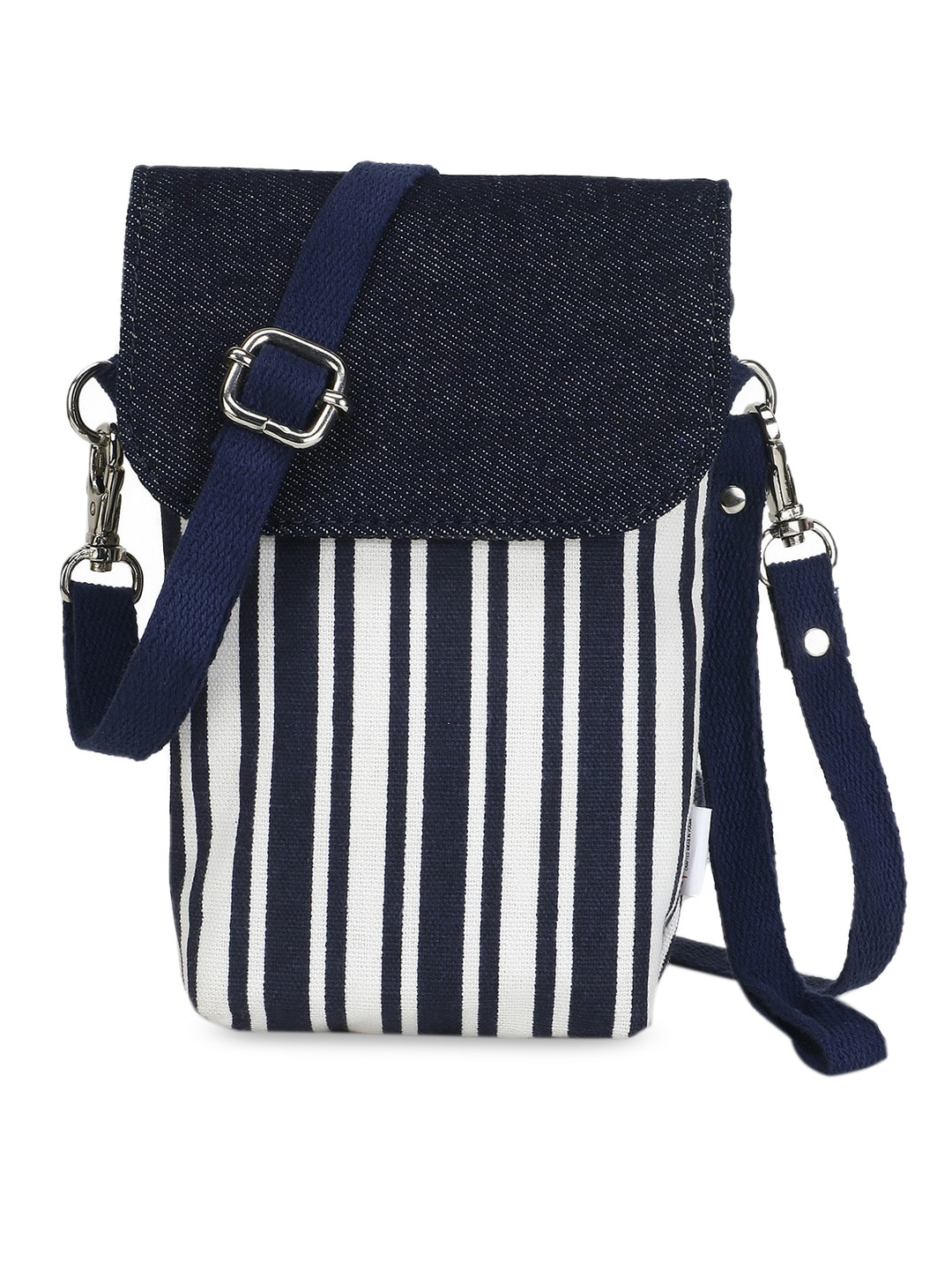 

Spice Art Women Blue & White Stripes Mobile Pouch