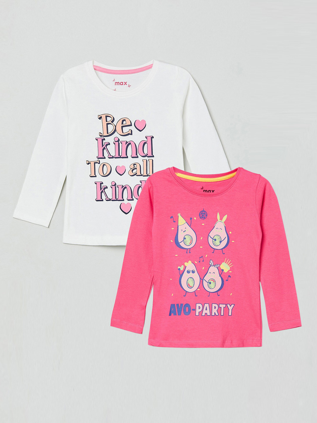 

max Pack of 2 Print Top, Off white