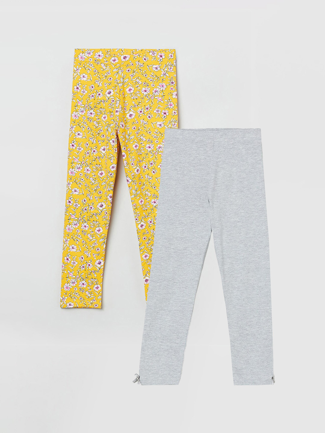 

max Girls Pack of 2 Ankle Length Leggings, Yellow