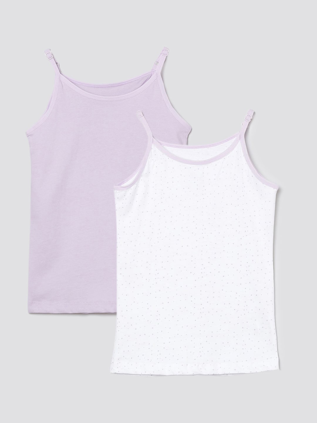 

max Girls Pack Of 4 White & Purple Solid Camisoles