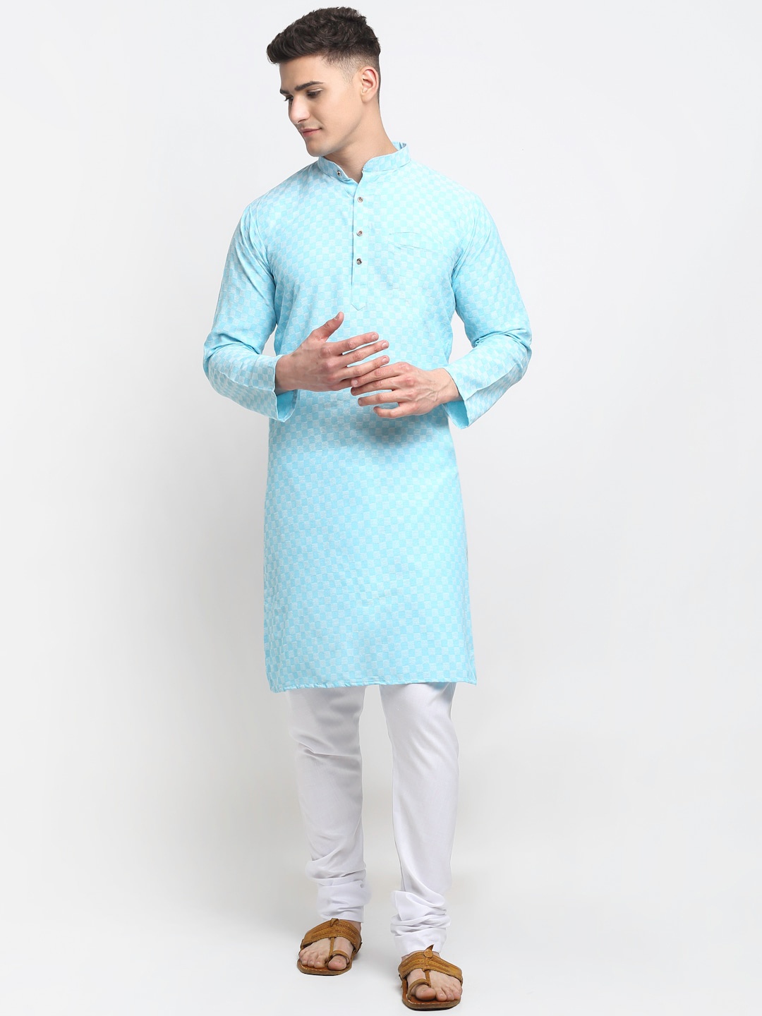 

Benstoke Men Blue Kurta with Churidar