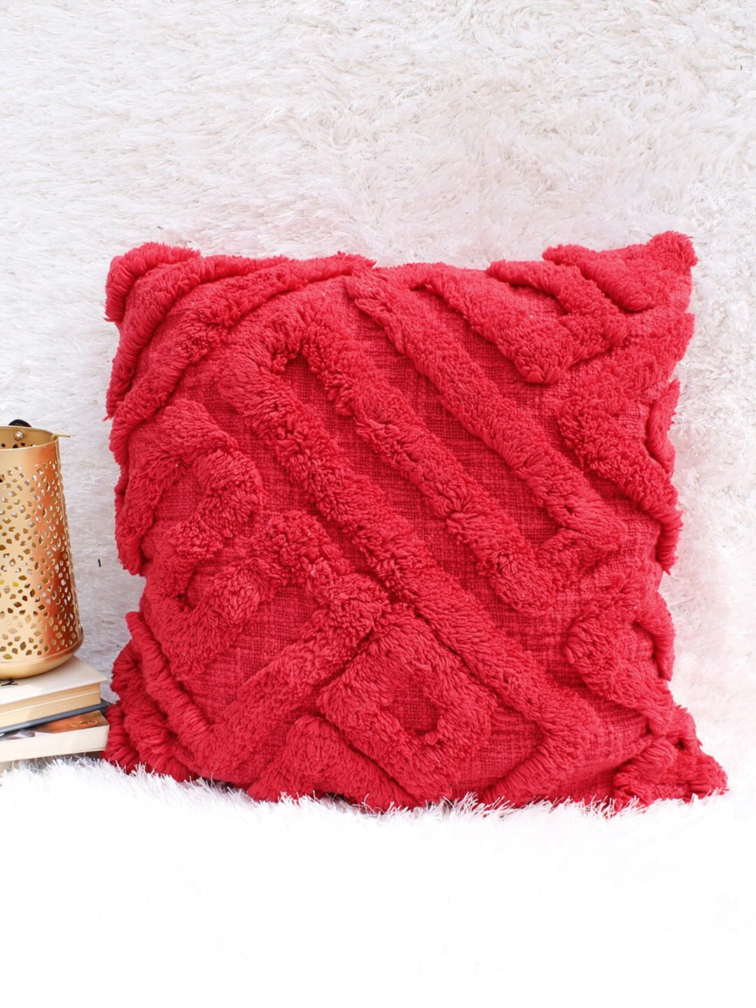 

AVI Living Red Abstract Square Cushion Covers