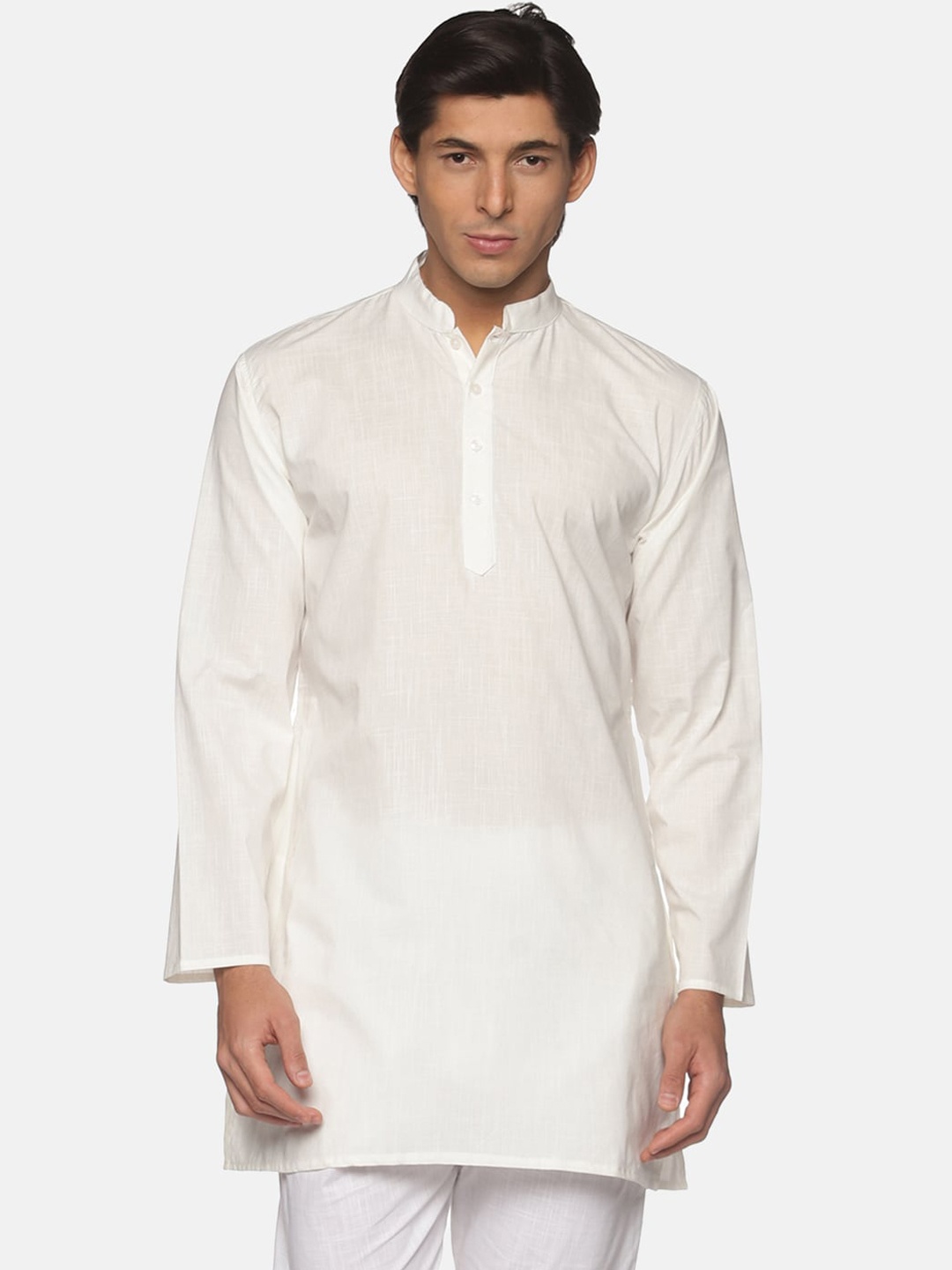 

Sethukrishna Men Cream-Coloured Cotton Kurta