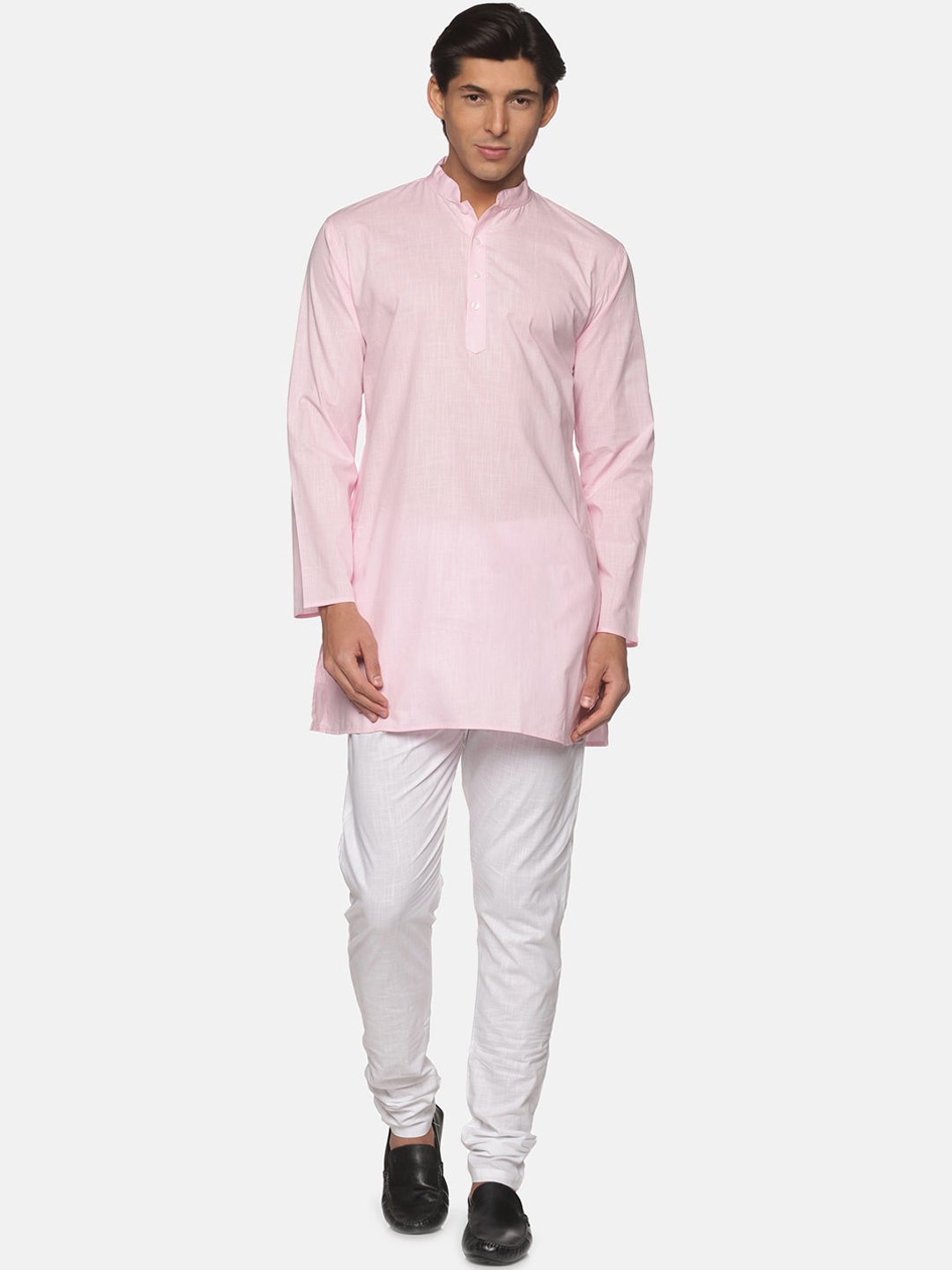 

Sethukrishna Men Pink Pure Cotton Kurta with Pyjamas