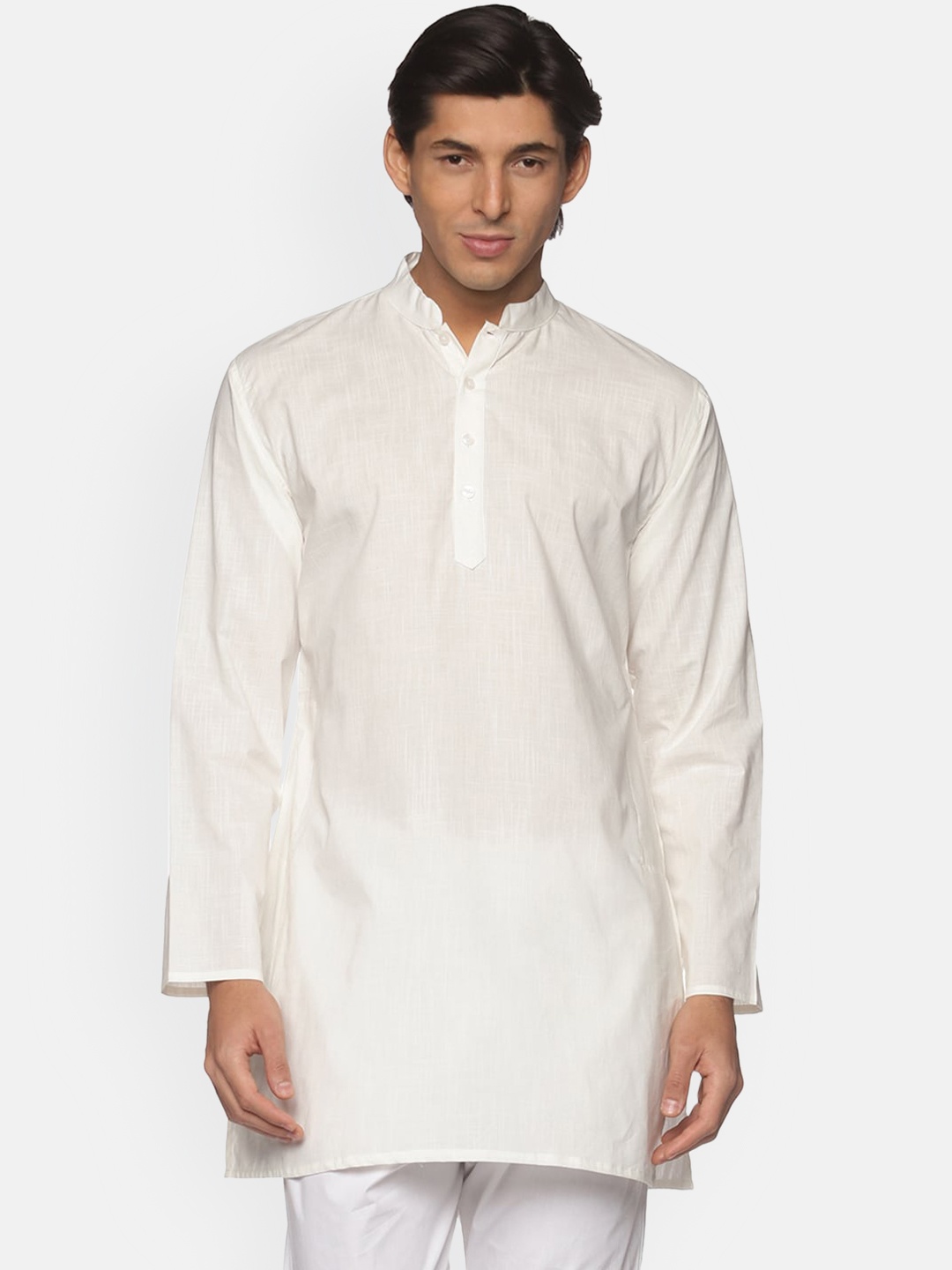 

Sethukrishna Men Cream-Coloured Cotton Kurta