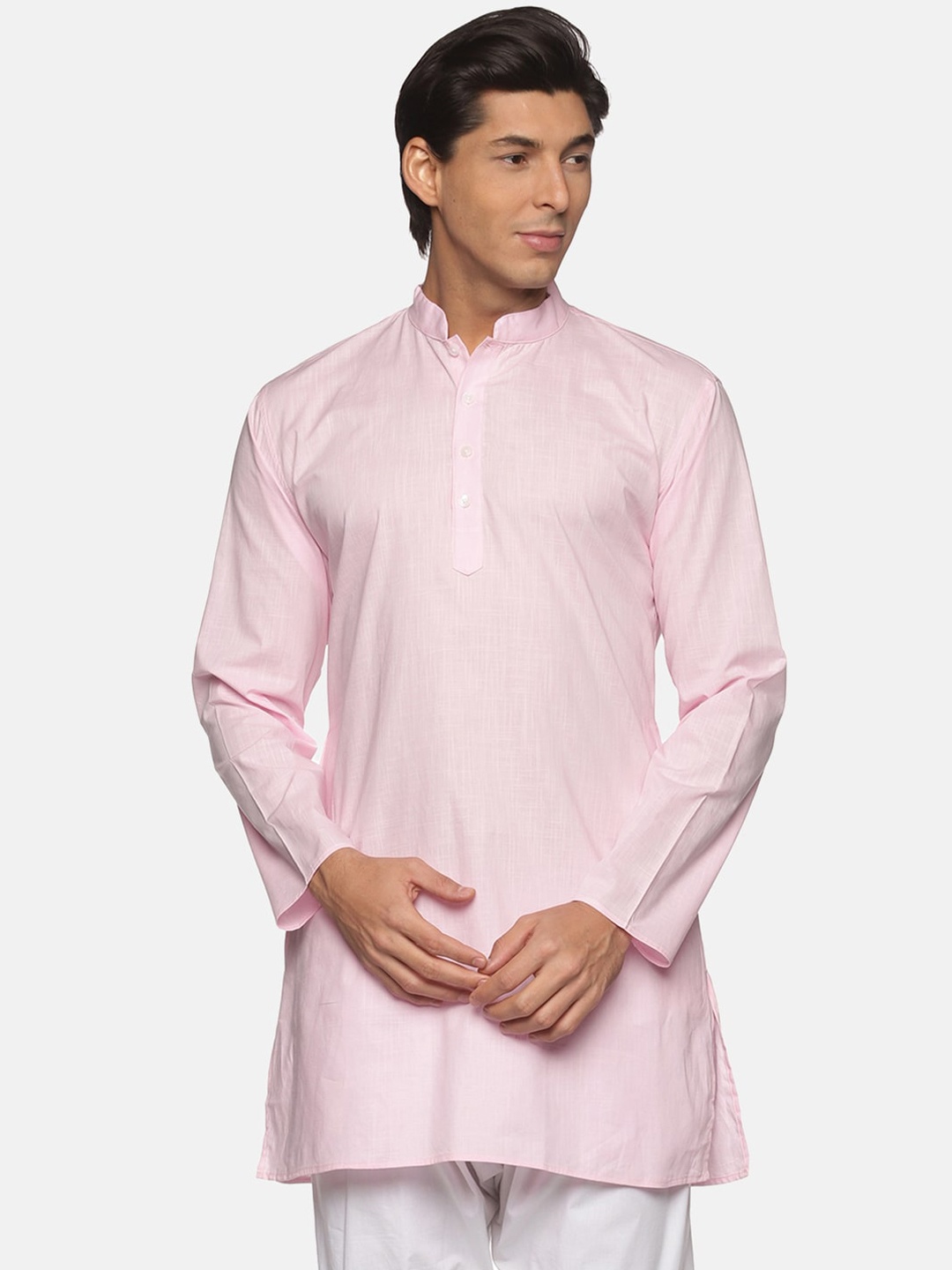 

Sethukrishna Men Pink Cotton Kurta