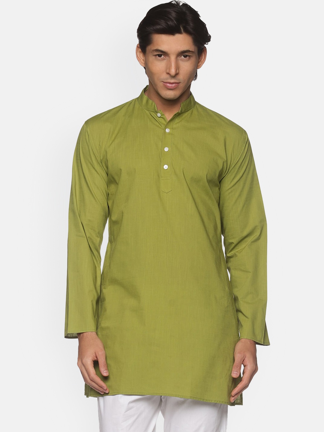 

Sethukrishna Men Green Thread Work Kurta