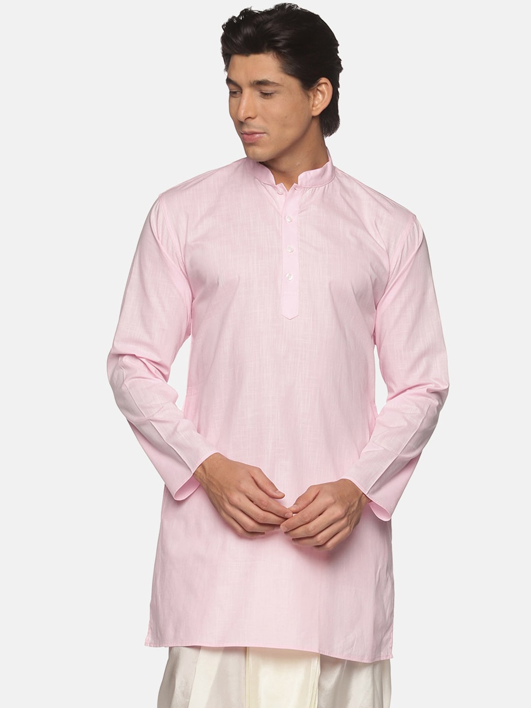 

Sethukrishna Men Pink Cotton Kurta