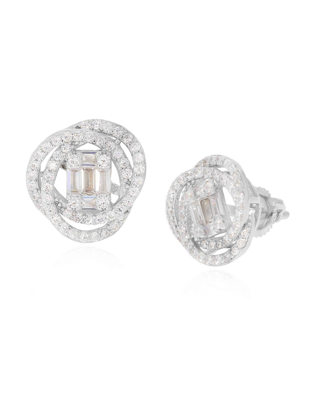 

ANAYRA White Circular Studs Earrings
