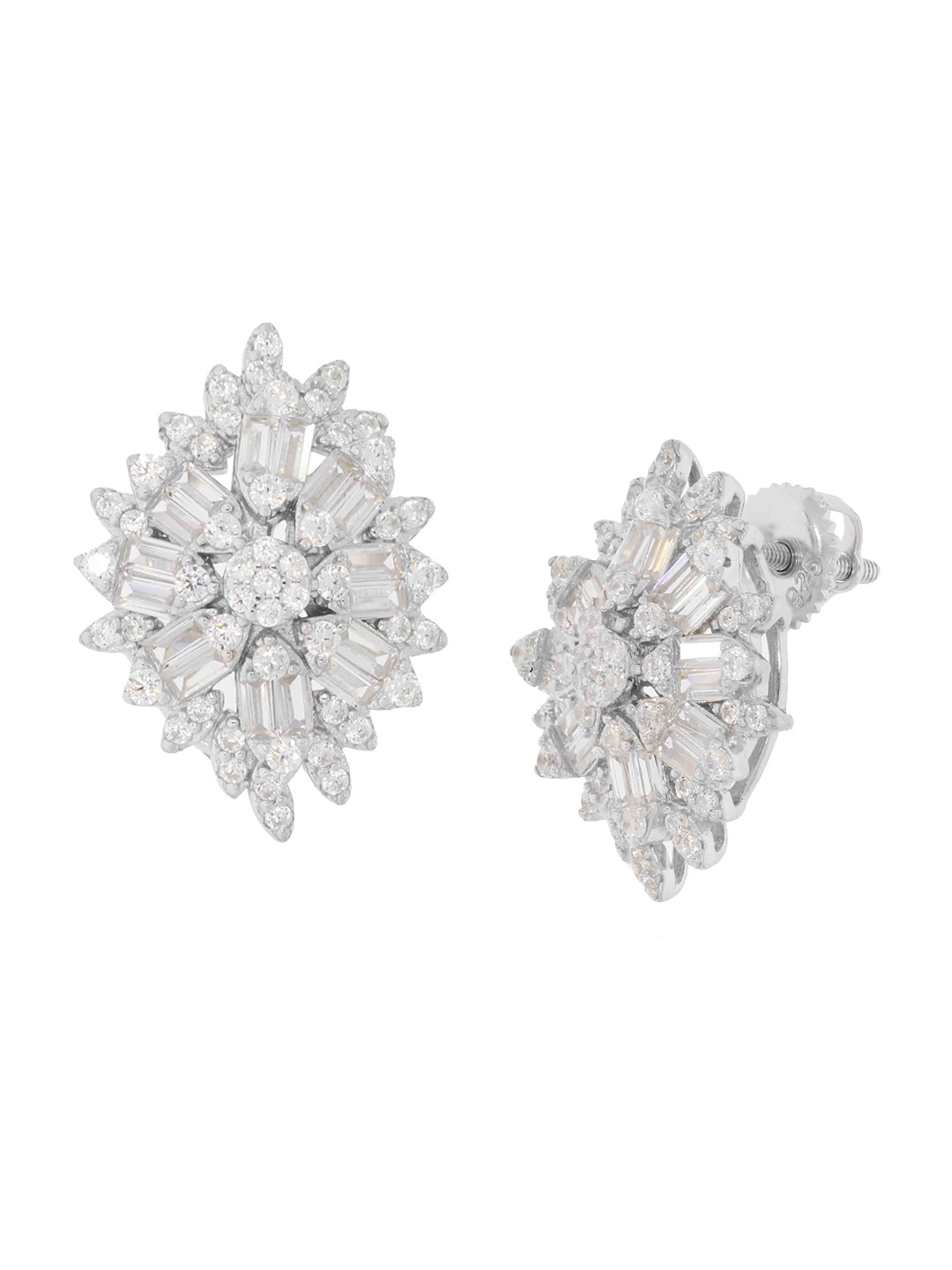 

ANAYRA White Circular Studs Earrings