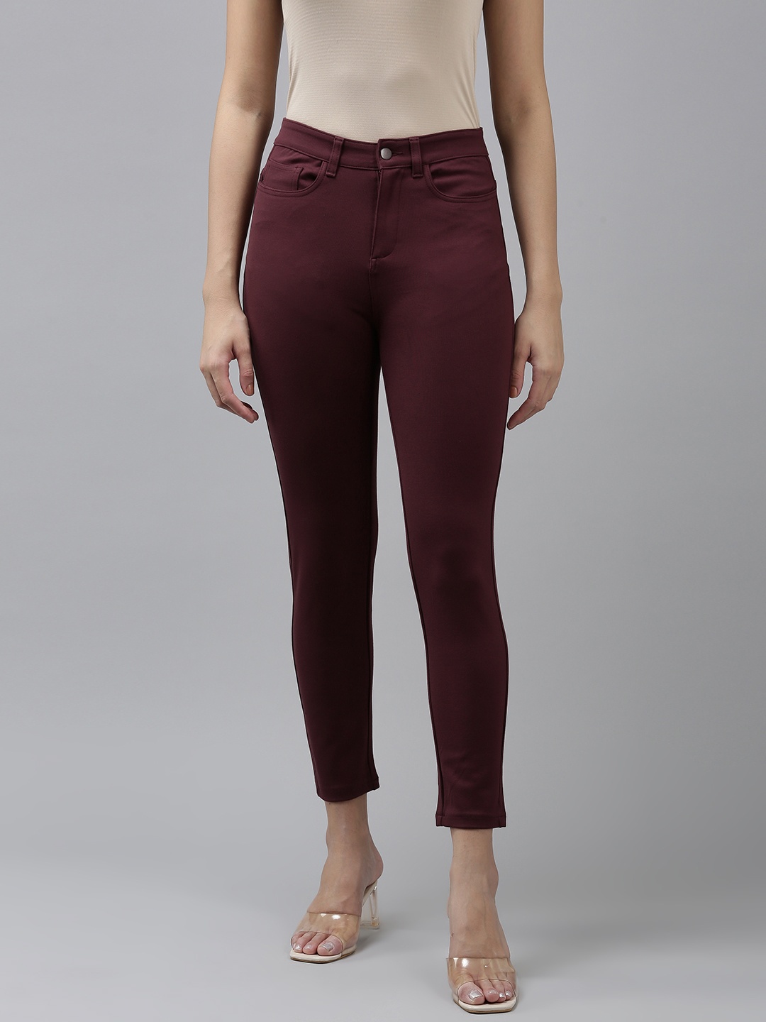 

Van Heusen Women Skinny Fit Stretchable Jeans, Maroon