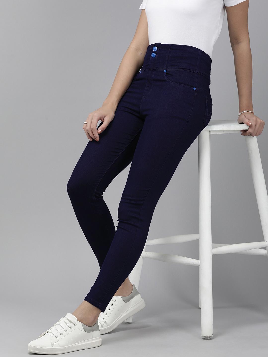 

Van Heusen Women Skinny Fit Stretchable Jeans, Navy blue
